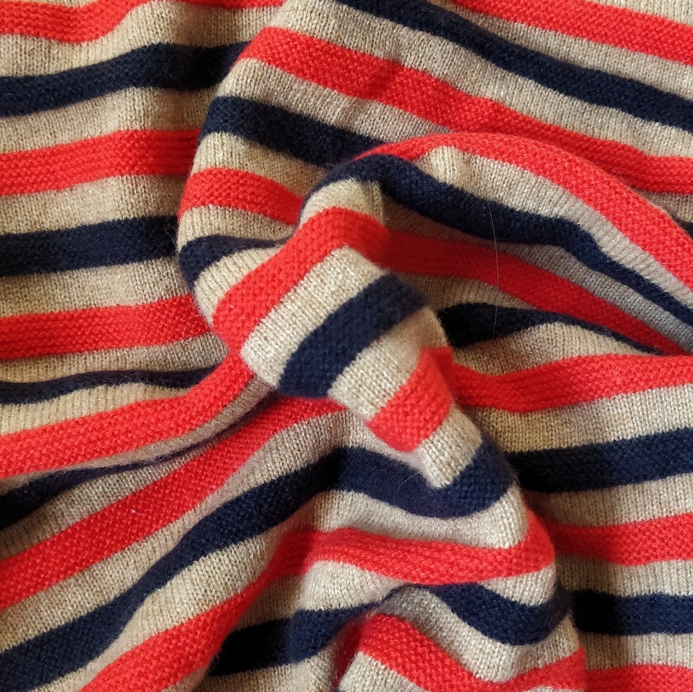 J Crew 100% Cashmere striped round neck jumper - Picture 5 of 7